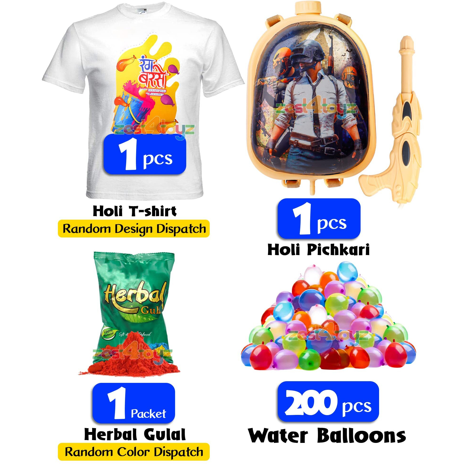 Zest 4 Toyz Water Gun High Pressure Pichkari with Back Holding Tank Combo Summer Toys Festival Fun for Boys Girl(Water Capacity 2.5 L Approx)
