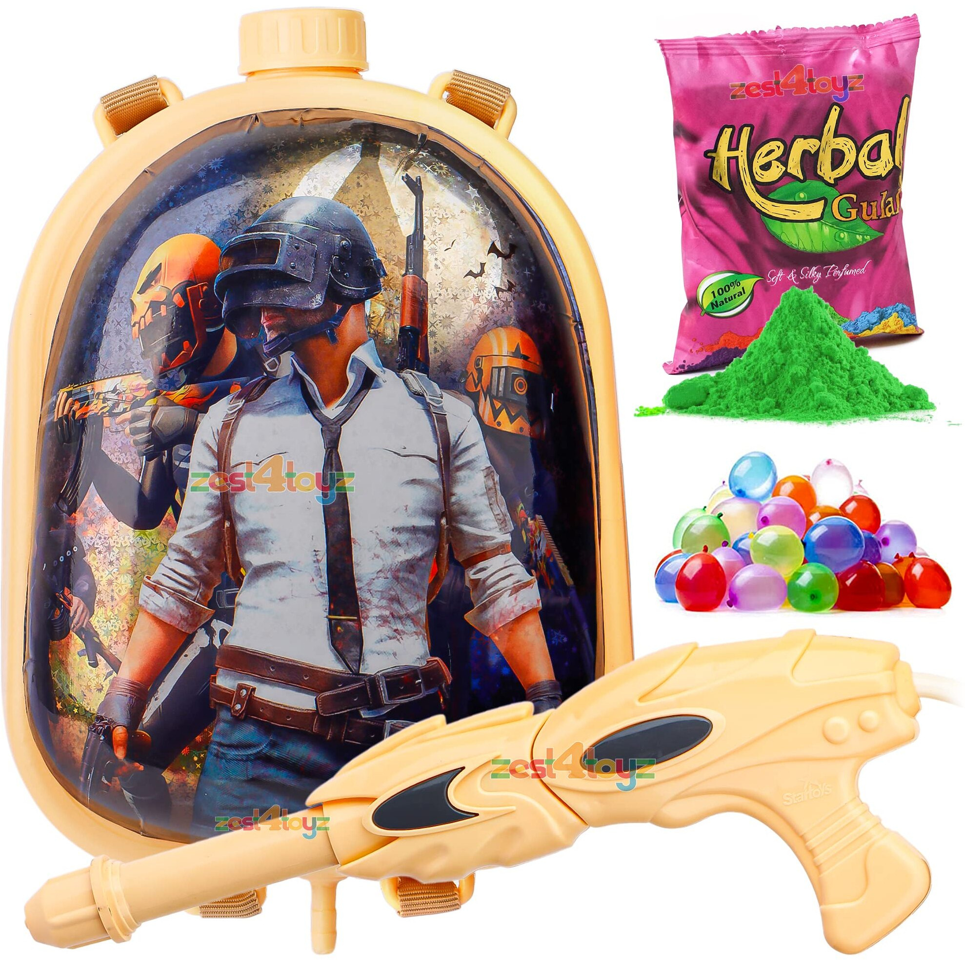 Zest 4 Toyz Water Gun High Pressure Pichkari with Back Holding Tank Combo Summer Toys Festival Fun for Boys Girl(Water Capacity 2.5 L Approx)