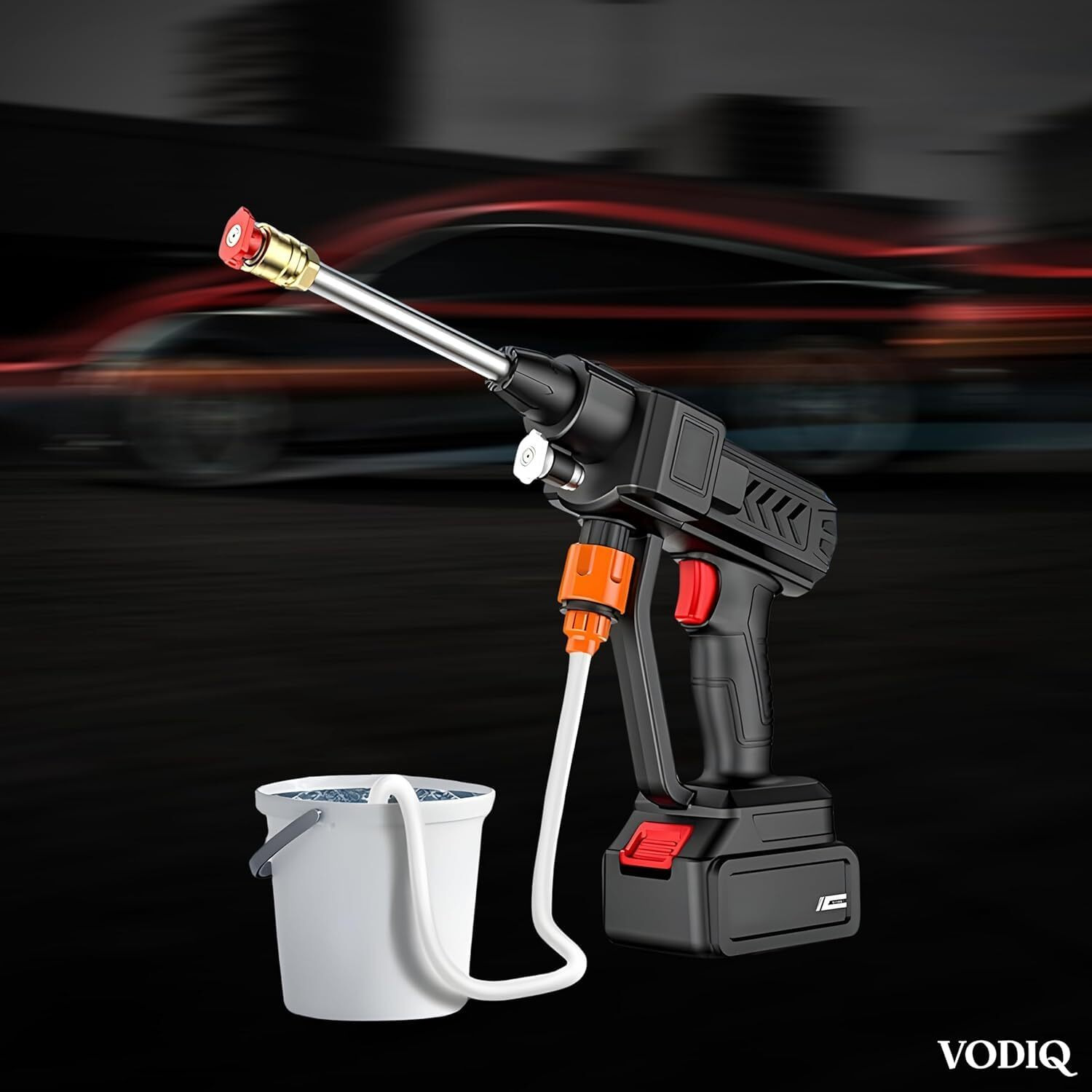 Zenolyx Cordless Portable Wireless Pressure Washer Gun 48V 12000mah High Pressure Water Gun for Car Wash Bike Washing Cleaning| Adjustable Nozzle and 5M Hose Pipe (Double_BETTERY)
