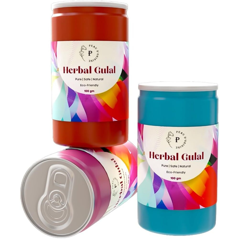 Peau Dorigine Natural Holi Colors Organic Gulaal Blue, Orange and Pink Color Hand-Made Non Toxic Eco Friendly Herbal Gulal Powder Pack of 3 (100gm x 3)