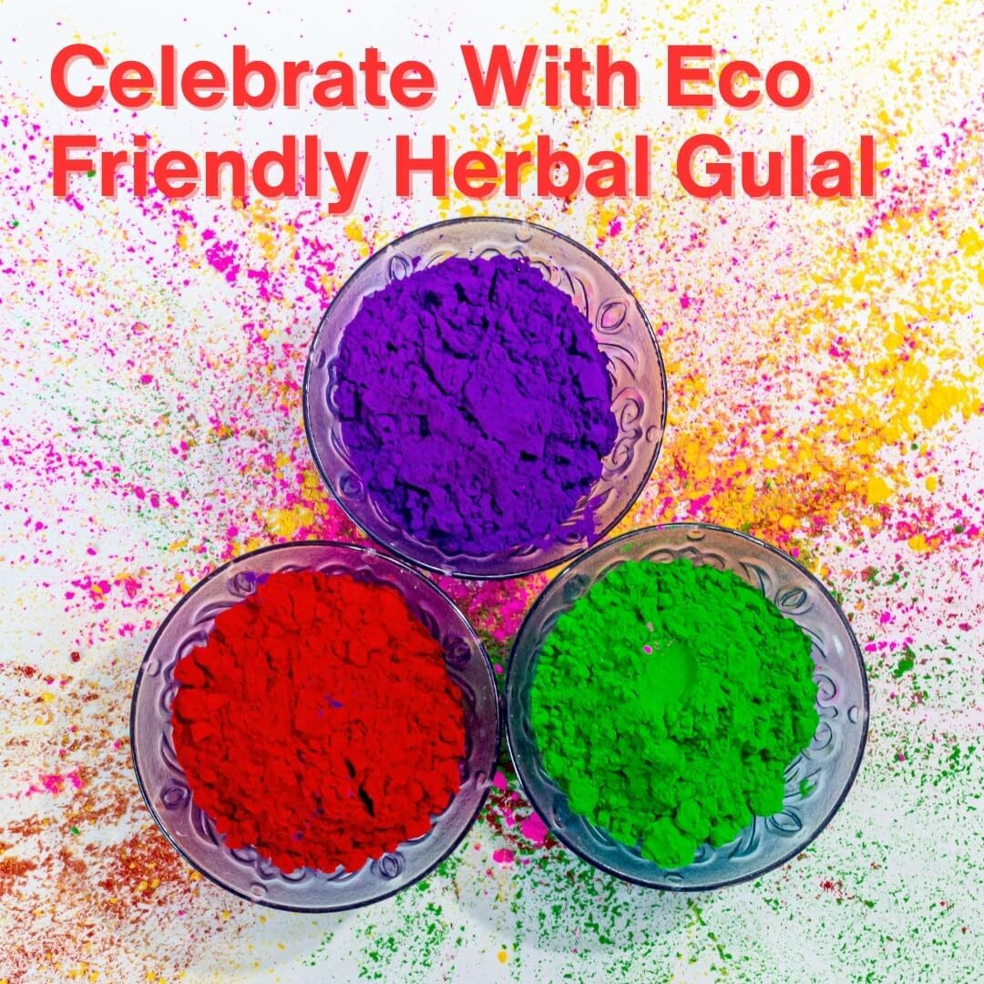 Peau Dorigine Naturals Holi Colors Organic Gulaal Green, Yellow and Red Color Hand-Made Non Toxic Eco Friendly Herbal Gulal Powder Pack of 3 (100gm x 3)