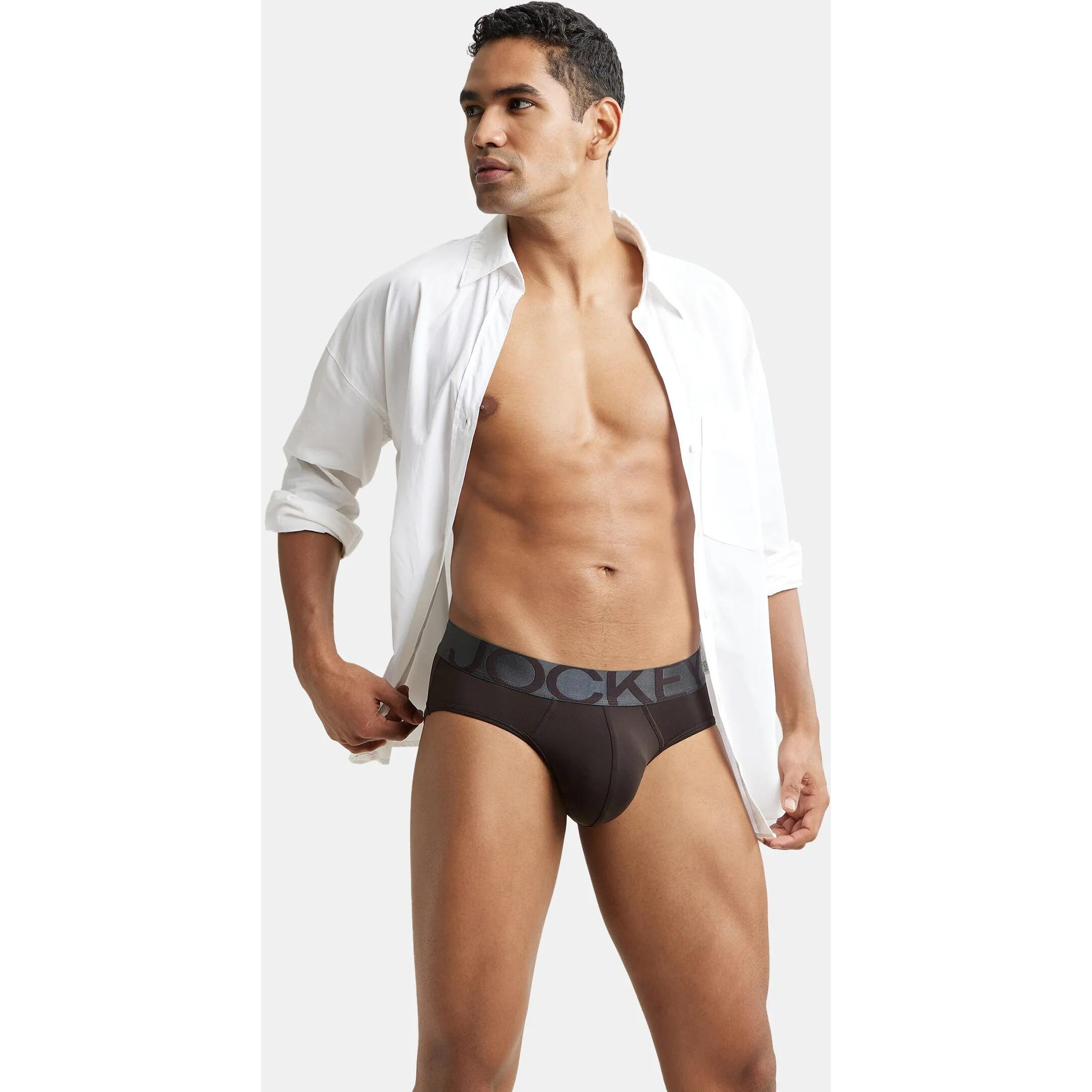 Jockey Men's Cotton Ultra Soft Brief (IC27-01_Brown_S)