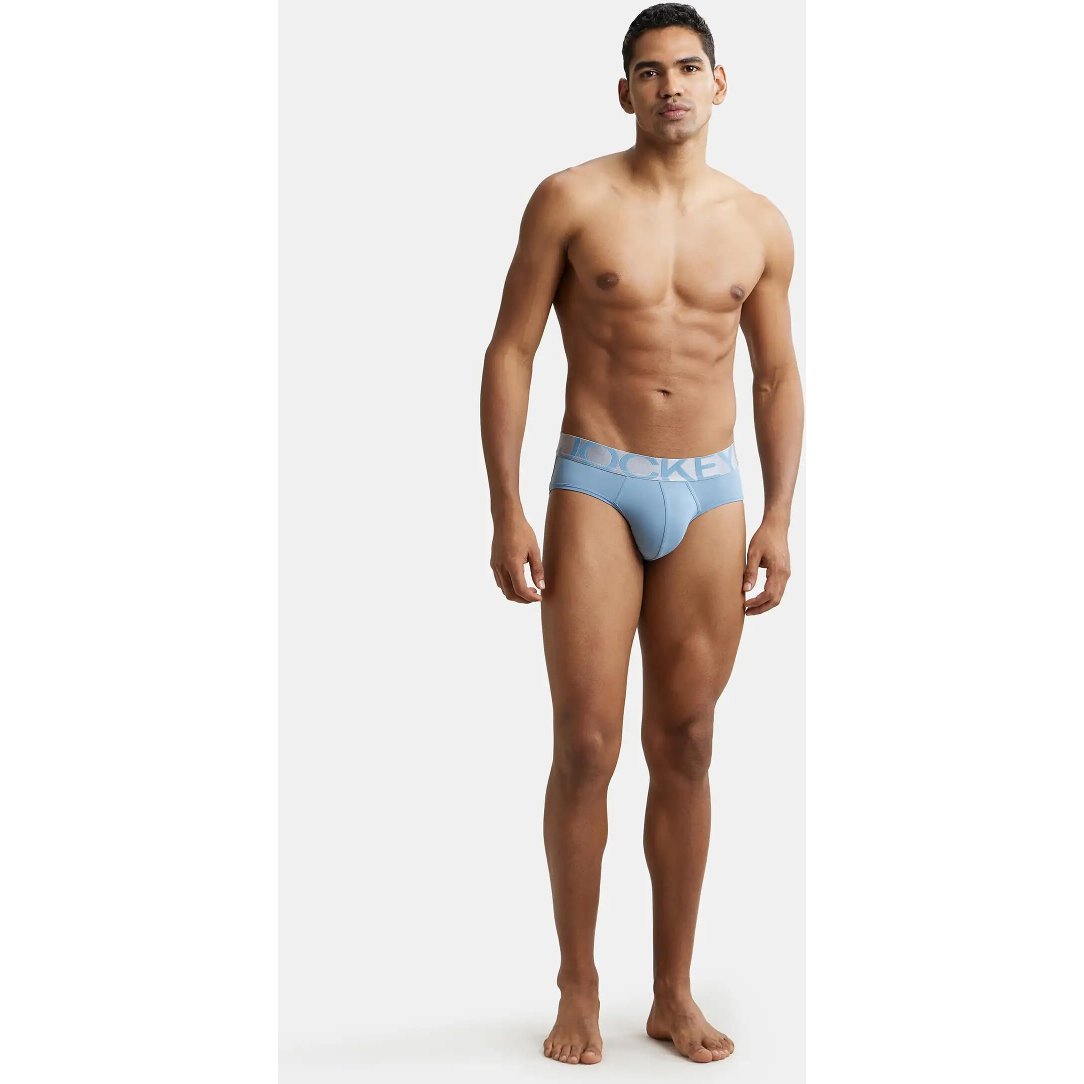 Jockey IC27 Men's Tactel Microfiber Elastane Stretch Solid Brief with Moisture Move Treatment_Blue Shadow_S