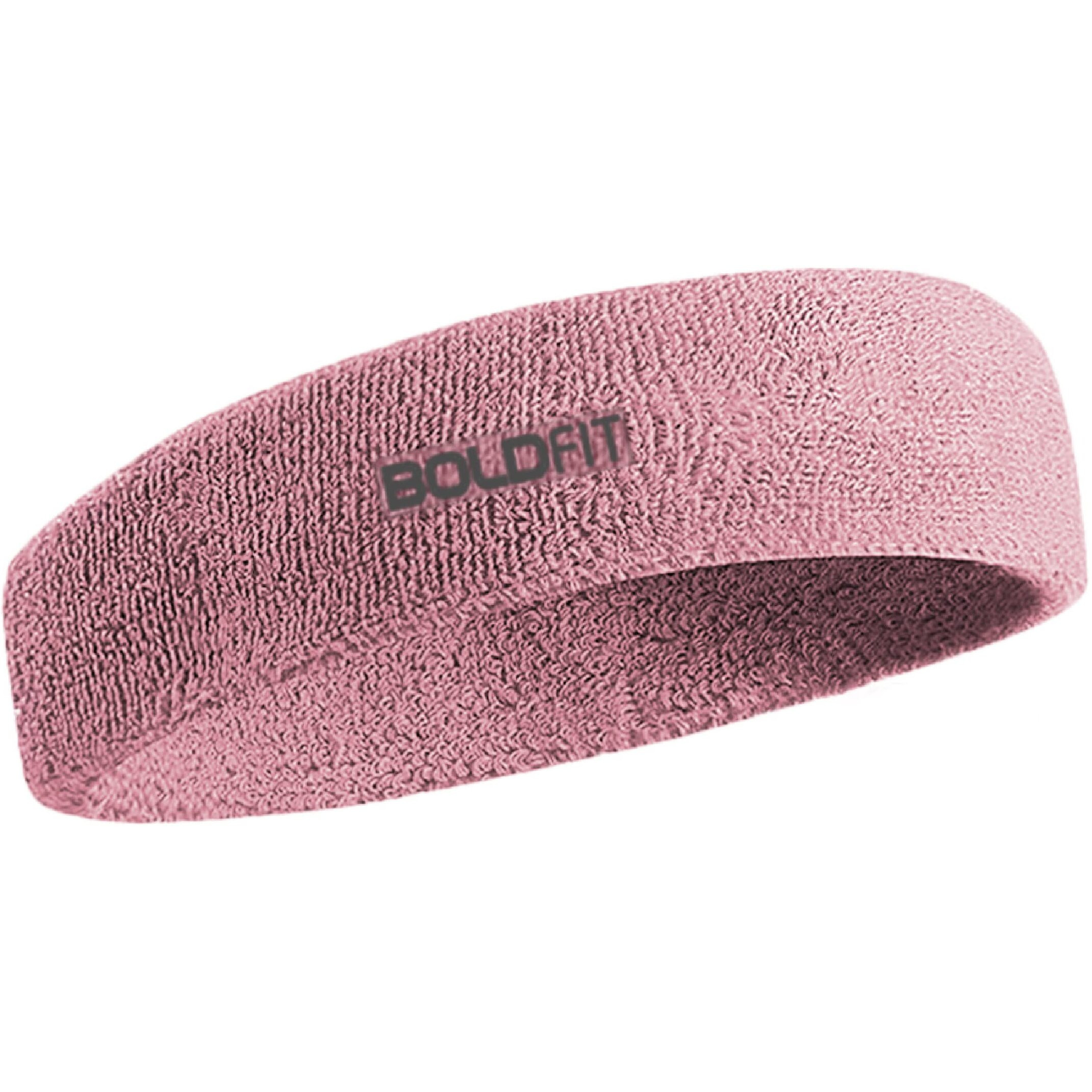 Boldfit Gym Headband for Men and Women - Sports Headband for Workout & Running, Breathable, Non-Slip Sweat Head Bands for Long Hair (Pink)