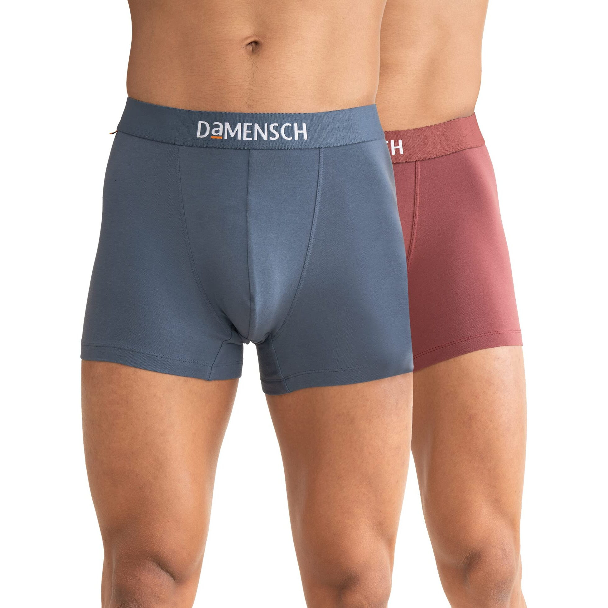 DAMENSCH Deo-Cotton Tonal Solid Trunk -Pack of 2 - Blue Stone, Marsala (Rusty Red) - X-Large