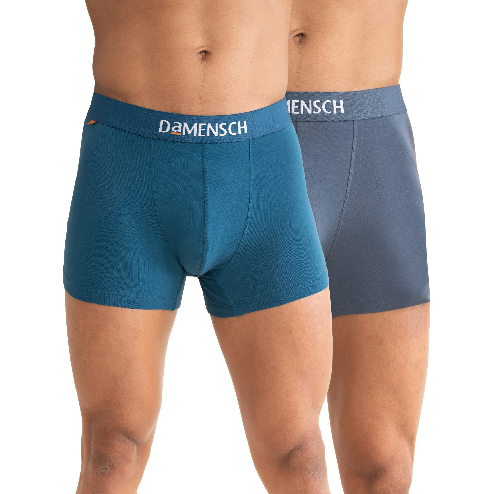 DAMENSCH Deo-Cotton Tonal Solid Trunk -Pack of 2 - Lysons Blue (Mystic Teal), Blue Stone - X-Large
