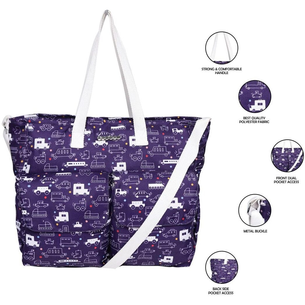 ASTRID Multicompartment Diaper Bag With Mumma Pad For Women (purple)
