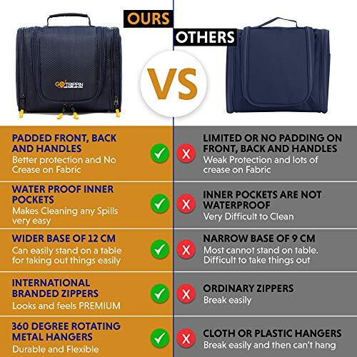 GoTrippin Polyester Toiletry Bag for Men and Women for Travel, Travel Pouch for Men, Travel Kit for Women for Cosmetics and Makeup (Dark Blue, Set of 1) pc