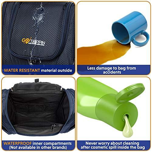GoTrippin Polyester Toiletry Bag for Men and Women for Travel, Travel Pouch for Men, Travel Kit for Women for Cosmetics and Makeup (Dark Blue, Set of 1) pc