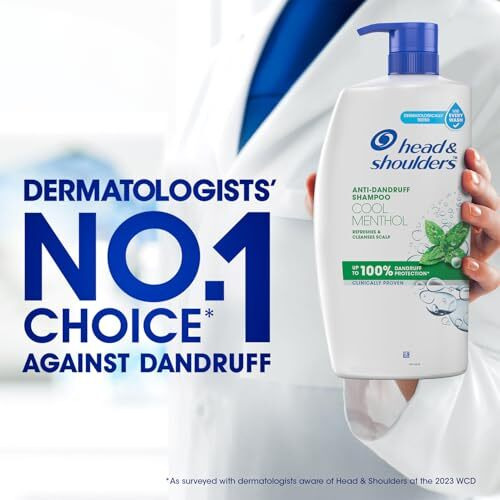 Head & Shoulders Cool Menthol Anti Dandruff Shampoo for Women & Men, 1L