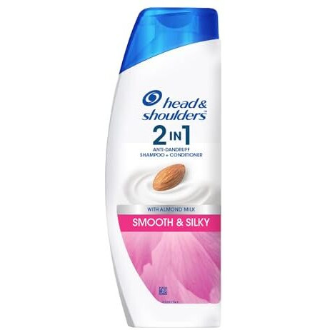 Head & Shoulders 2-in-1 Smooth and Silky Anti Dandruff Shampoo + Conditioner for Women & Men, With Almond Milk (180 ml)