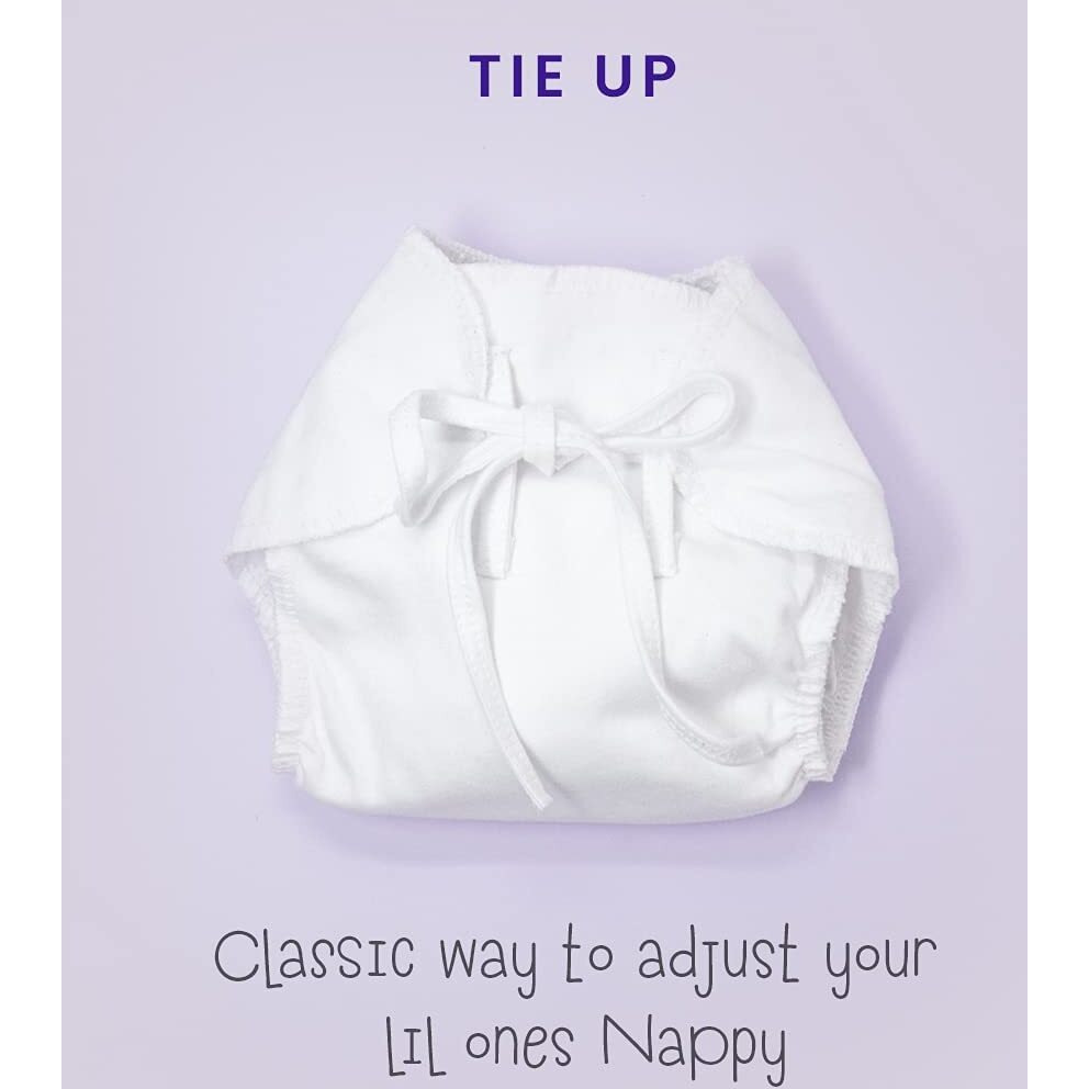 mybud Soft Cotton Nappy, Langot for New Born Baby | Washable & Reusable | White | 5ps Set (0-3 Months)