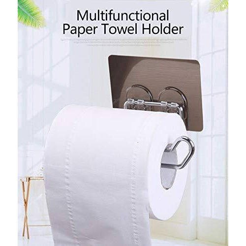 K.K. VillA Stainless Steel No Drill Self Adhesive Toilet Paper Holder/Tissue Paper Roll Holder/Bathroom Rack for Kitchen/Towel Holder