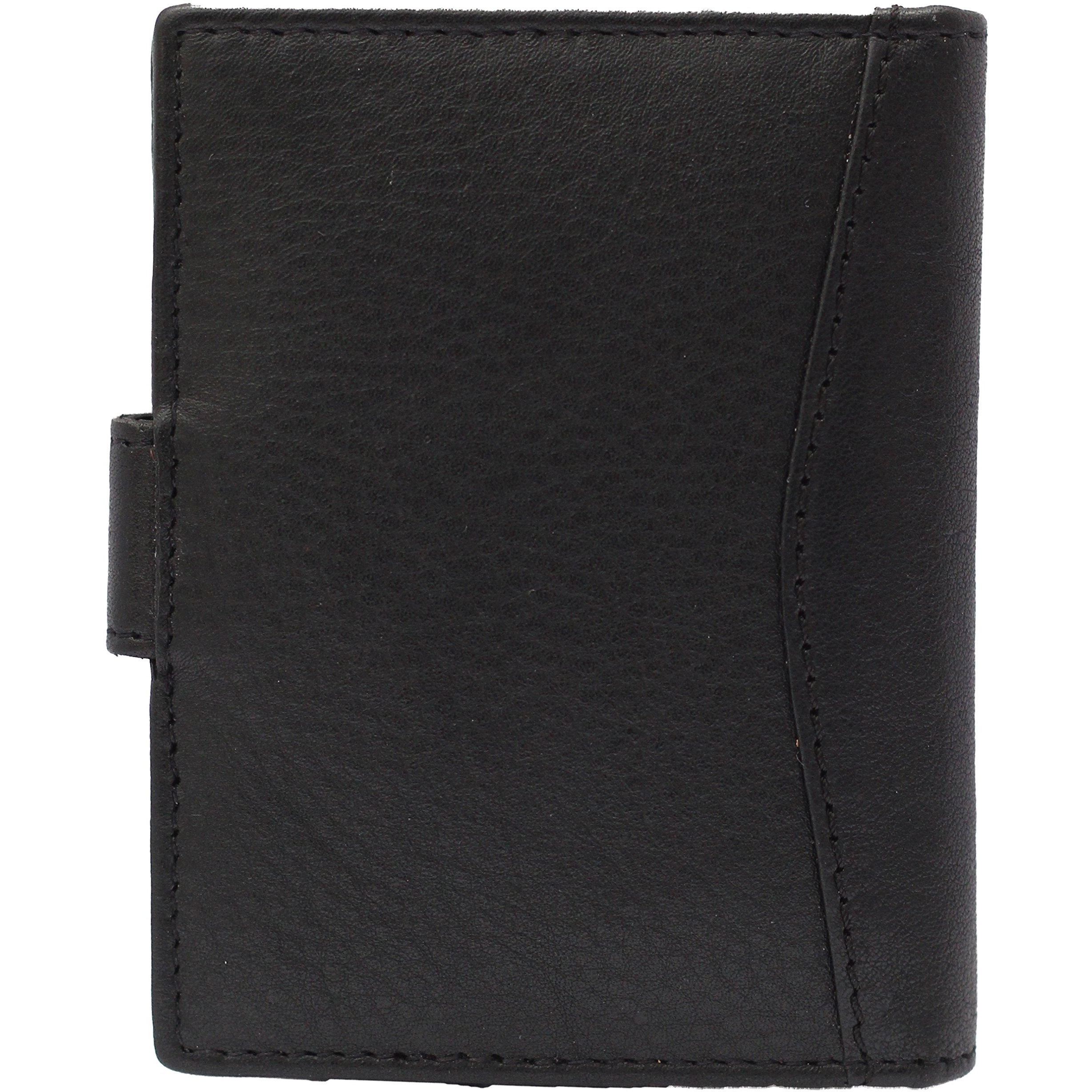 Husk N Hoof RFID Protected Leather Credit Card Holder Wallet for Man Women | Card Holder for Men Woman | Black (20 Card Slots)