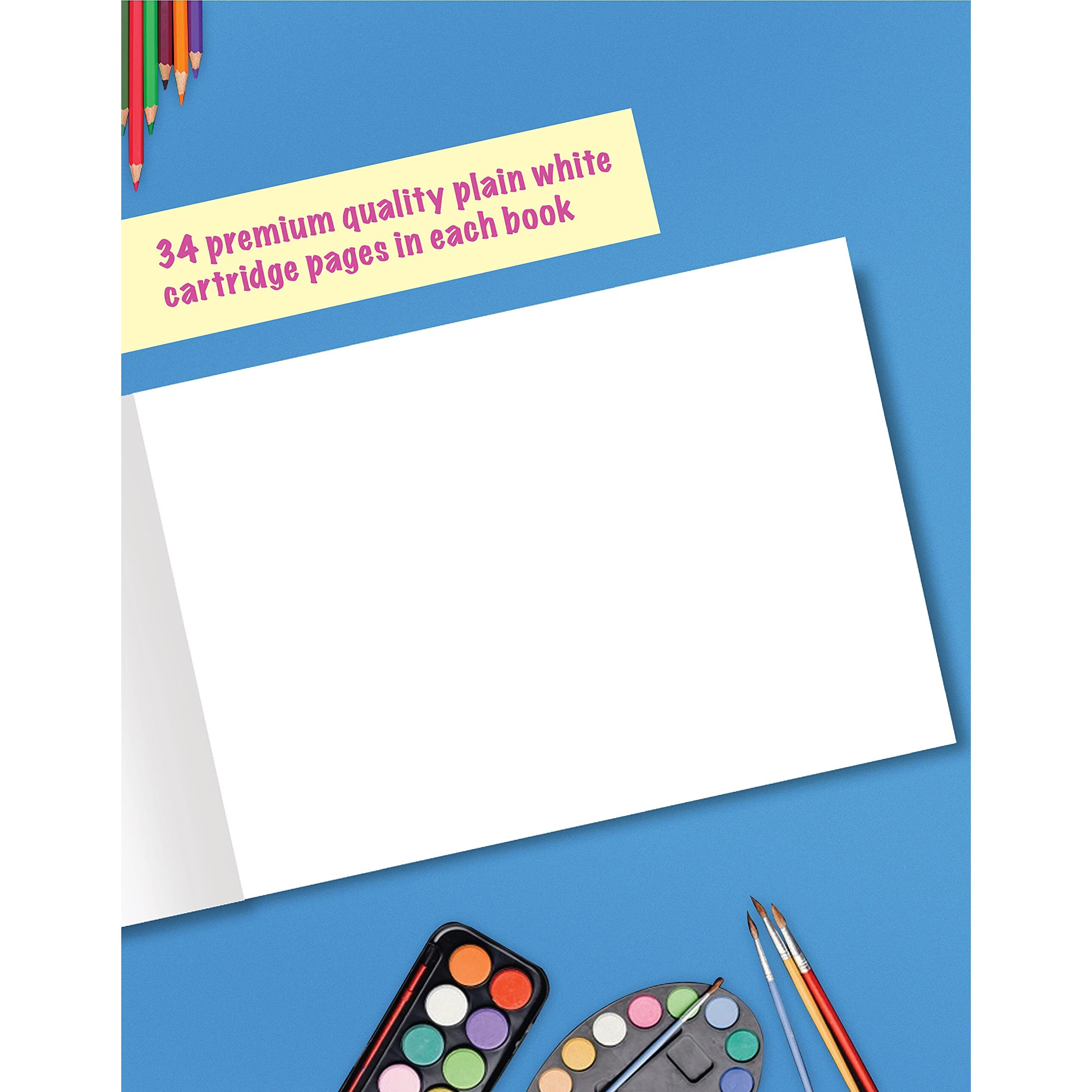 A3 Drawing Book for Artists, Kids | A3 Sketch Book| 34 White Blank Plain Pages | Soft Bound | 42 x 29.7 cm| Sketching, Colouring, Painting | Pack of 3