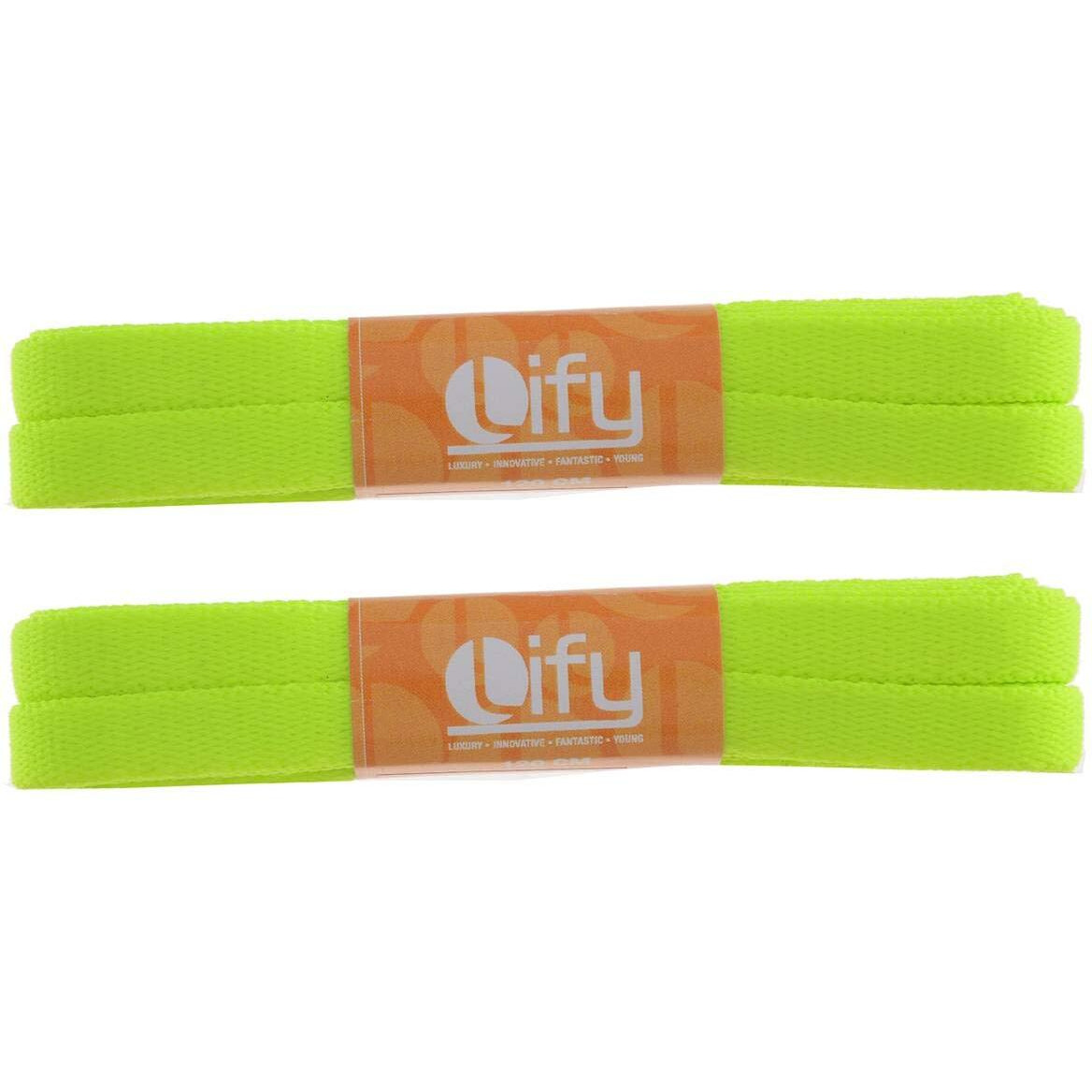 Lify 2 Pair Polyester Flat Shoe Laces for Athletic, Running - 5/16 Wide Shoelaces for Sneakers Shoes Boot Strings, Stylish And Durable Shoe Laces (180CM (70.86 Inch), Florescent/Light Lemon)