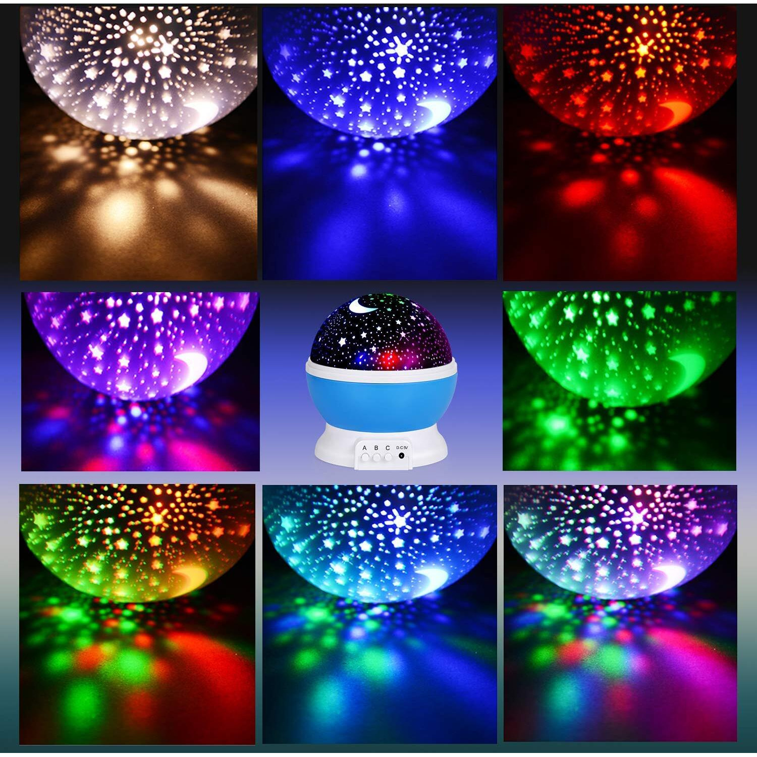 One94Store Plastic Star Master Projector with USB Wire Colorful Romantic Led Star Master Sky Star Night Projector Bed Light Lamp (Assorted Color)