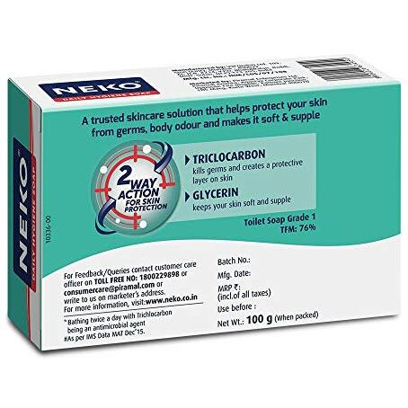 Neko Daily Hygiene Soap, 24 hours Germ Protection, 100g, Pack of 4