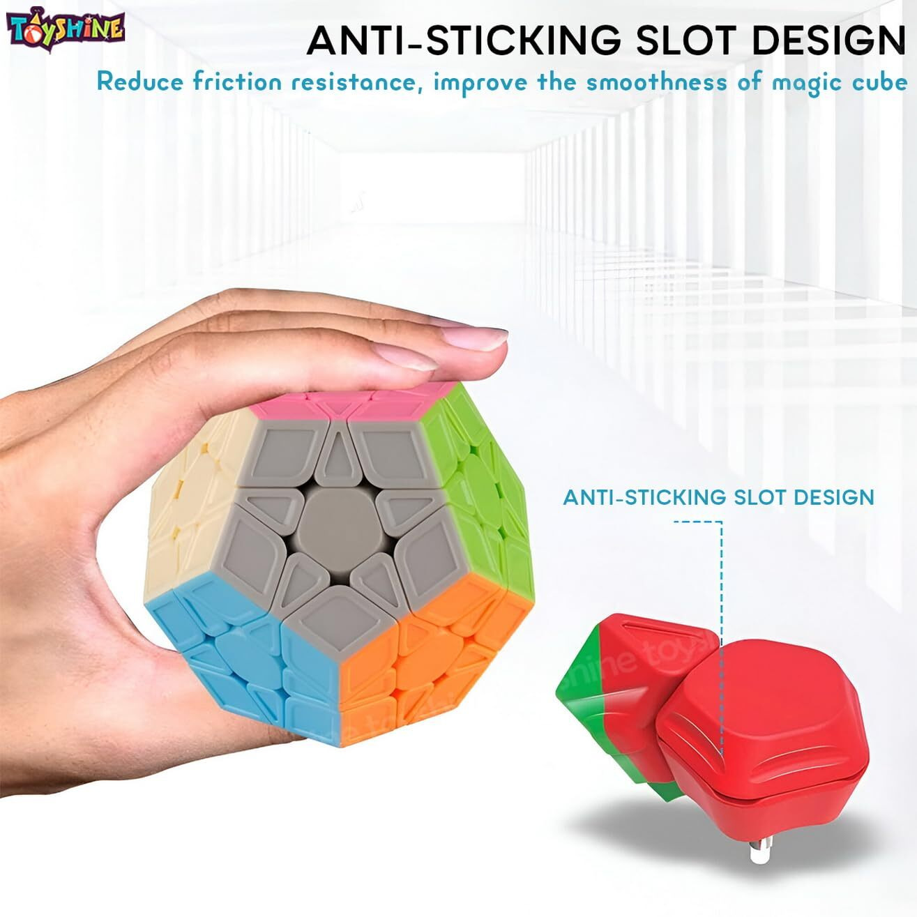 Toyshine Qiyi Megaminx Cube Sculpted Stickerless 3X3 Pentagonal Dodecahedron Speed Cube Puzzle Toy (Qiheng S Version), Kid