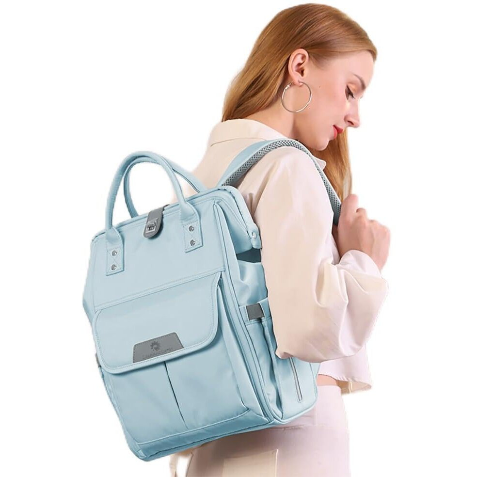 StarAndDaisy Baby Diaper Bag for Mothers/Mom Travel Maternity Backpack with Insulated Milk Bottle Pocket, Multi Compartments, Waterproof, Travel Friendly, Lightweight - Blue