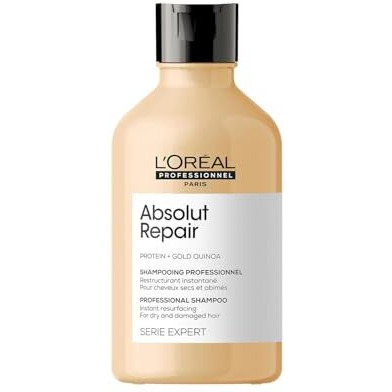 L Oral Professionnel Absolut Repair Shampoo for Dry & Damaged Hair - 300ml | Professional shampoo for Strengthening and Repairing Hair, With Protein & Omega-9, For Men & Women