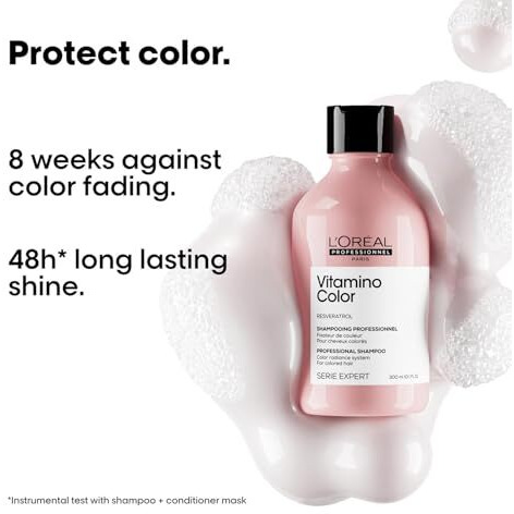 L OREAL PROFESSIONNEL PARIS Vitamino Color Shampoo For Coloured Hair, 300Ml|Professional Color Protect Shampoo |Coloured Protection Shampoo With Uv Protection, 1 Count