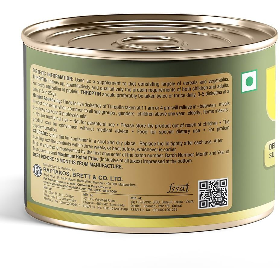 Threptin Protein Diskettes| Healthy Snacks for Men and Women - 275g, High Protein Diskette enriched with Casein Protein, Essential Vitamins, Minerals and Antioxidant -Vanilla Flavor|100% Veg