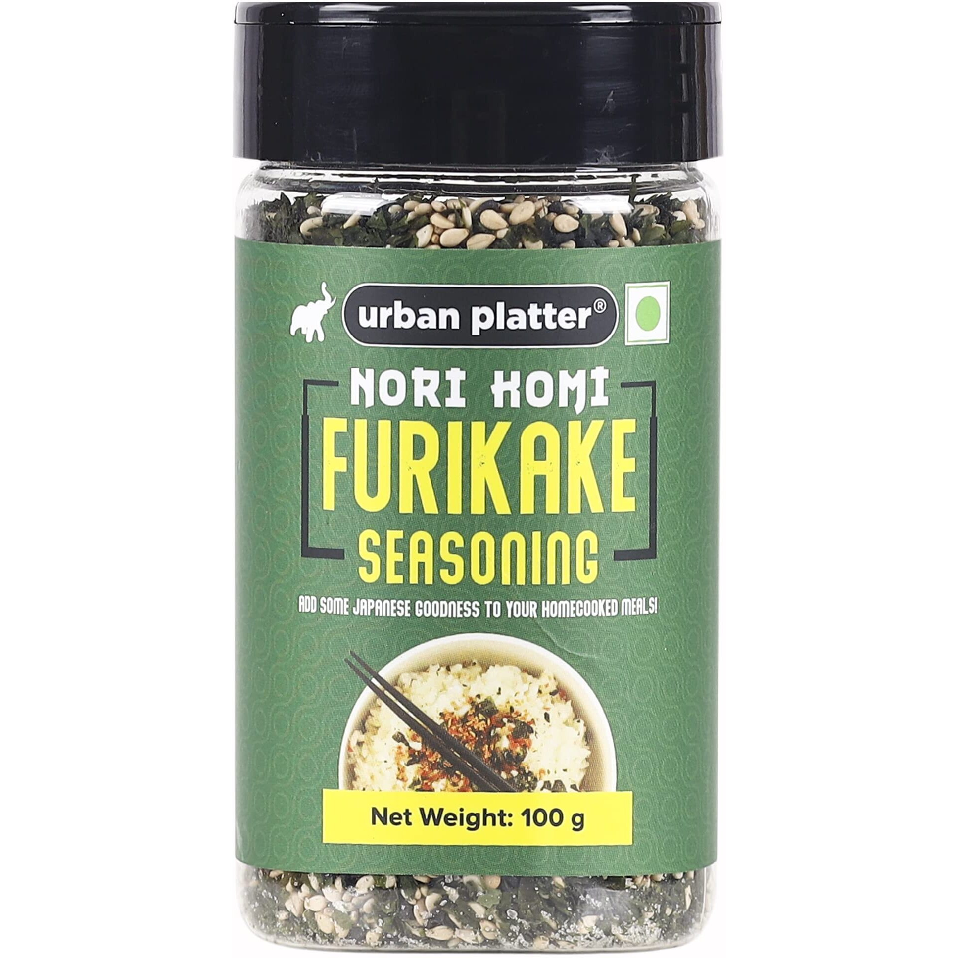 Urban Platter Nori Komi Furikake Seasoning, 100g (Japanese Style, Made with Ao Nori, Sesame Seeds, Pink Salt, Season Rice Balls, Sprinkle on Japanese Appetizers and More)