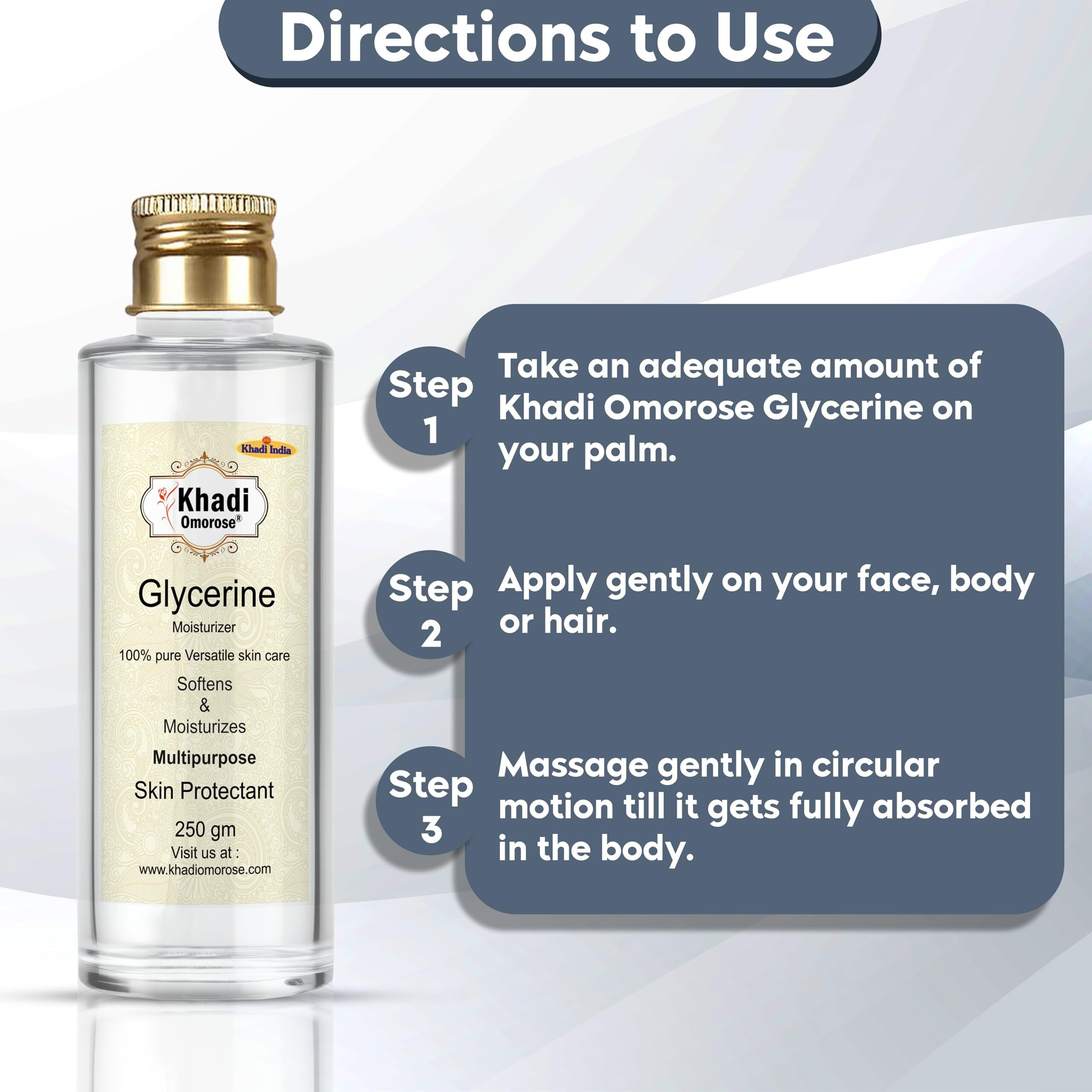 KHADI Omorose Glycerine (Pure and Unscented) For Soft And Moisturize Skin (250 g)