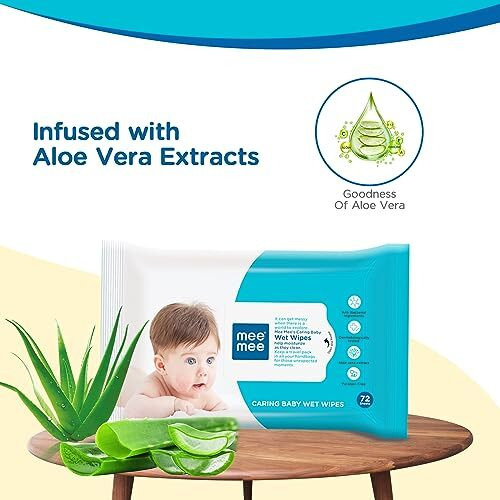 Mee Mee Soft Gentle Baby Wet Wipes (72 Wipes) Pack of 5 | Infused with Aloe Vera and Vitamin E | Paraben & Sulphate Free | Cleansing Wipes | Wipes Combo for Babies
