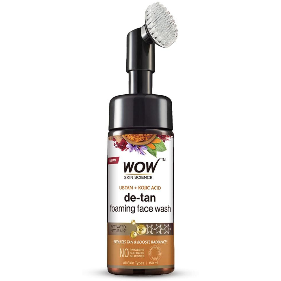 WOW Skin Science Ubtan Foaming Face Wash | Built in Brush for Deep Cleansing | Turmeric & Saffron | All Skin Types | Bright, Clear Skin | Paraben & Sulphates Free| Face Wash for Women & Men | 150 ml