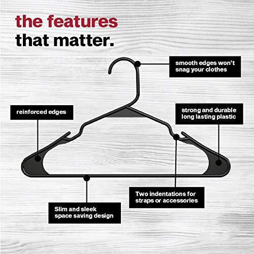 PROTOWARE 10 Pieces Clothe Hangers for Wardrobe - Space Saving Cupboard Storage Organizer - Plastic Hanger Set for Saree, Shirt, Dress (Black)