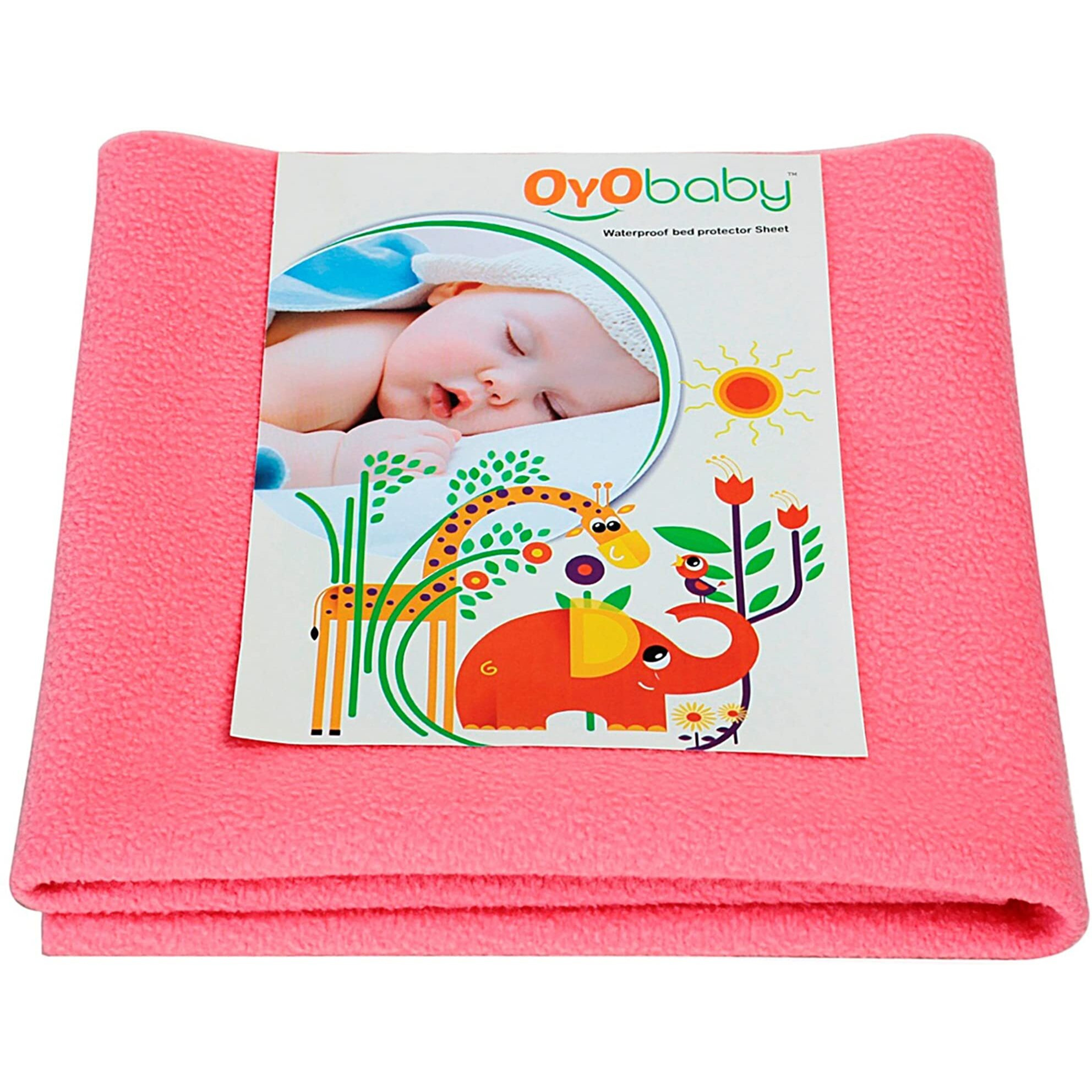 OYO BABY Cotton Waterproof Quick Dry Sheet For Baby|Bed Pad|Baby Bed Protector Sheet For Toddler Children(X-Large(200Cm X 140Cm),Salmon Rose)