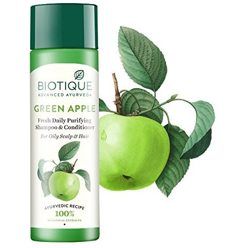 Biotique Green Apple Shine & Gloss Shampoo & Conditioner| Promotes Healthy, Shiny and Glossy Hair | Nourishes Scalp | Makes Hair Soft & Smooth |100% Botanical Extracts| All Skin Types | 190ml