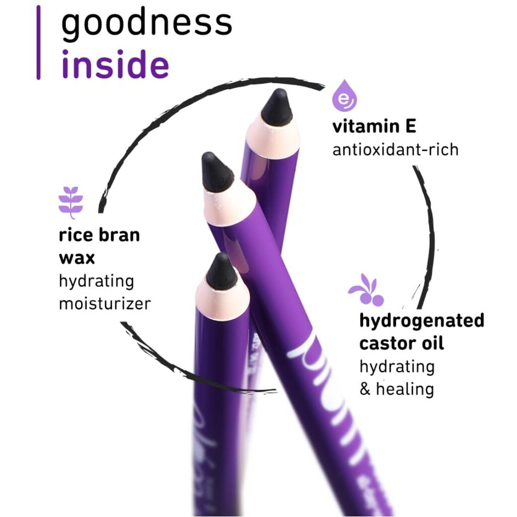 Plum Naturstudio All-Day-Wear Kajal| Water & Smudge-Proof|24 Hr long Stay|Intense Matte Black|Gel finish, 2-In-1 Kajal, Eye Liner|Suitable For Sensitive Eyes & Contact Lenses|With Sharpener|1.2 Gm