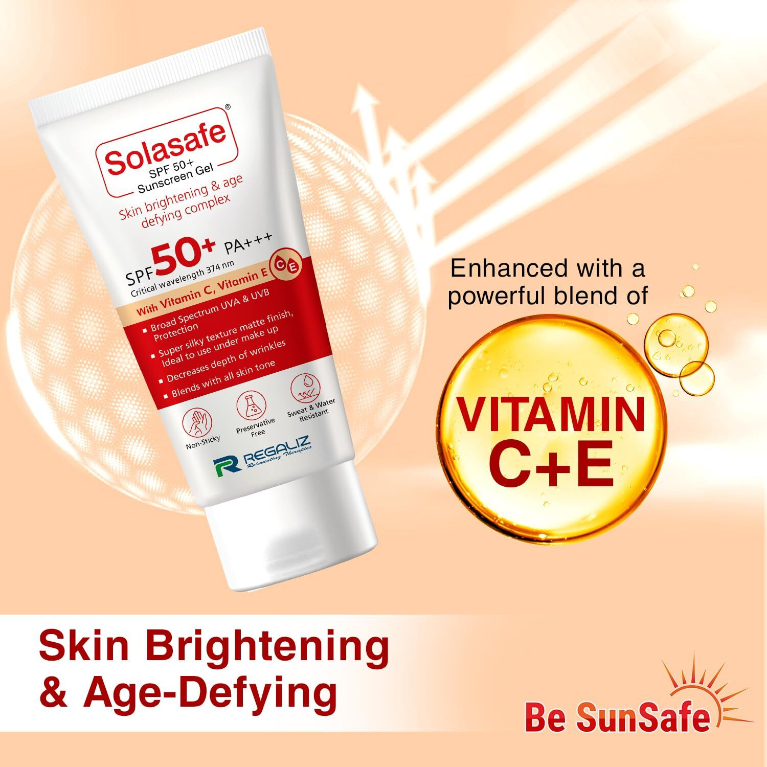 Regaliz Sunscreen SPF 50+ | Broad-Spectrum UVA & UVB Protection | Water-Resistant, Lightweight, and Non-Greasy Formula | Anti-Aging and Blue Light Protection | Suitable for All Skin Types