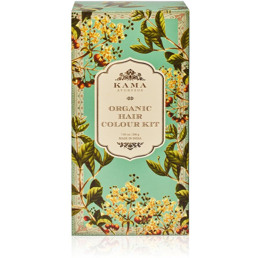 Kama Ayurveda ITM01361 Organic Hair Color Kit, Hair Color, Henna Powder and Indigo Powder, 200g - Multicolor (Pack of 1 each)