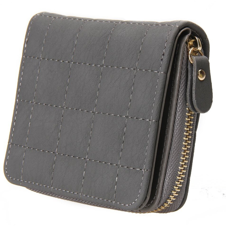 BESTVECH Women s Pu Frey Color Leather Small Wallett Purses Card Holder For Women, Grey
