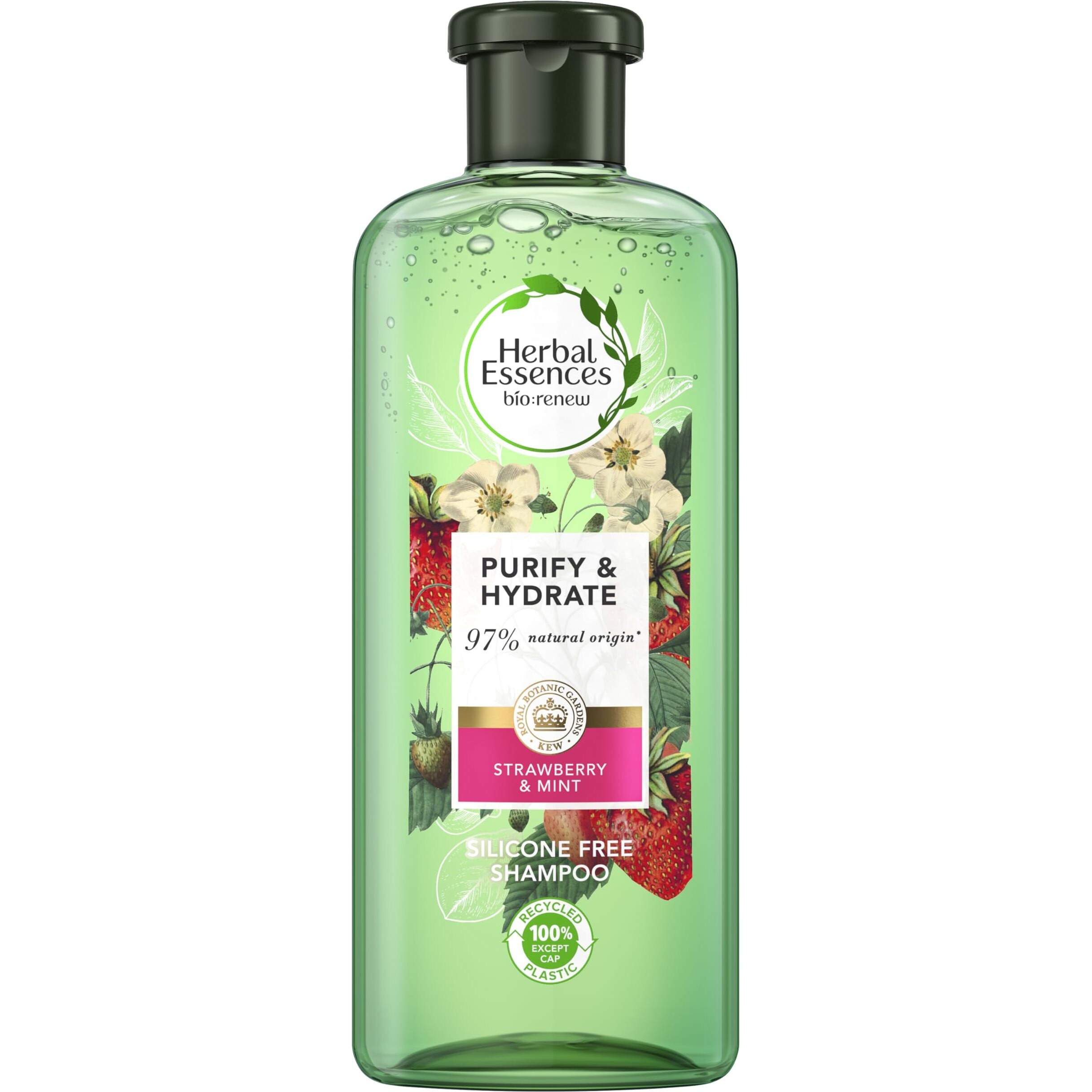 Herbal Essences biorenew White Strawberry & Sweet Mint SHAMPOO, 400ml, No Parabens No Colourants