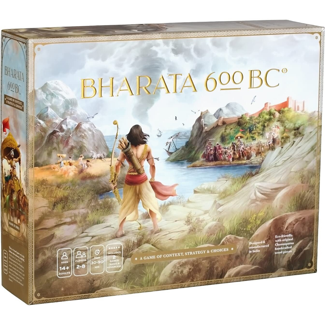 Go India Games - BHARATA 600 BC - Strategy Board Game for Teens, Adults and Family (It Includes 2 Games in one Box)