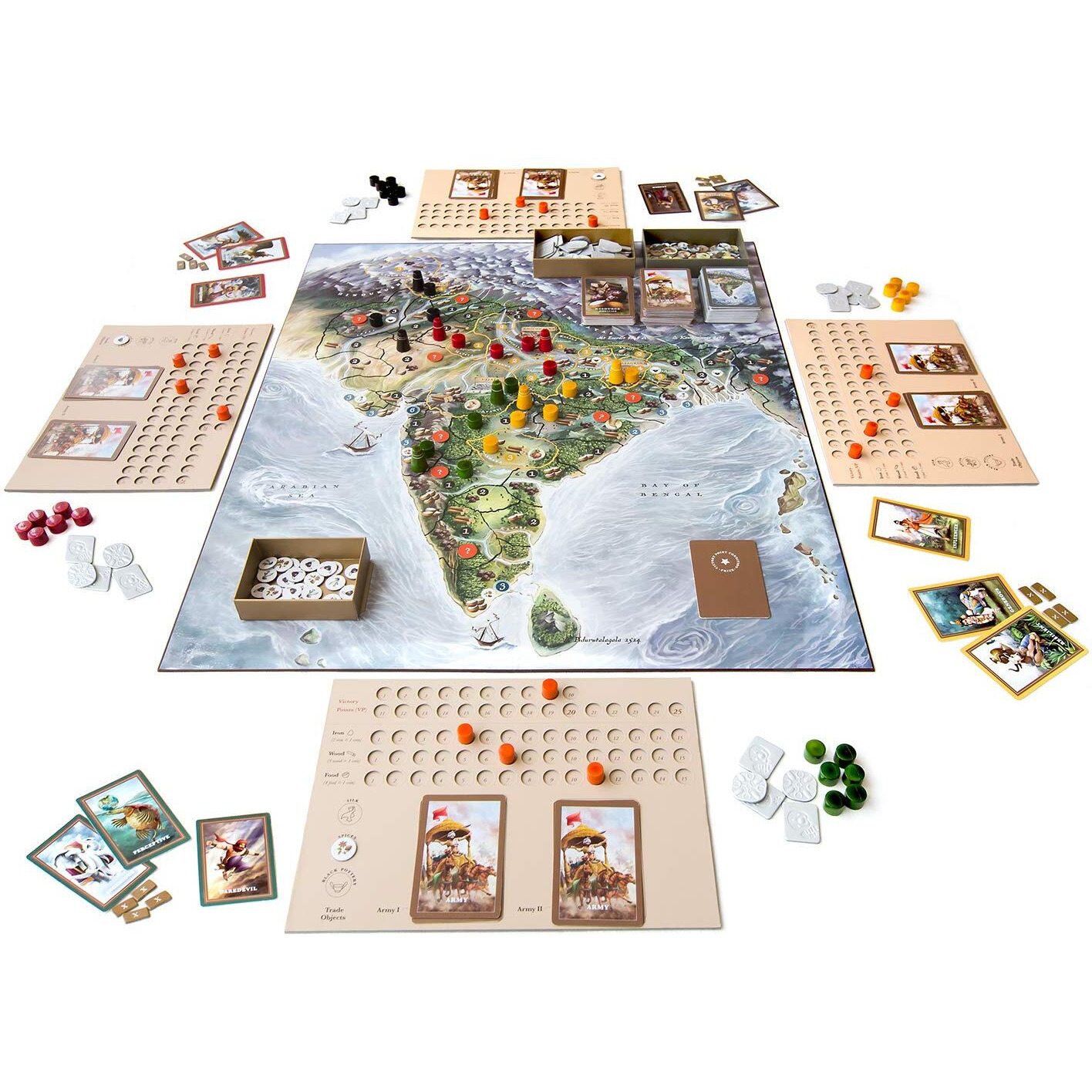 Go India Games - BHARATA 600 BC - Strategy Board Game for Teens, Adults and Family (It Includes 2 Games in one Box)