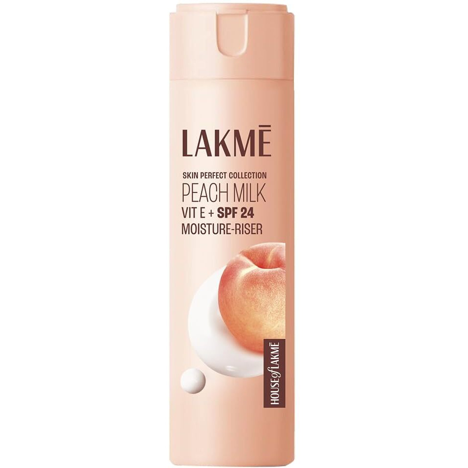 LAKM Peach Milk Ceramide Lotion Moisturizer with SPF 24 & Hyaluronic for Intense Moisturizing & Skin Protection from UVA/B Rays|With Skin Conditioner| For Dry Skin, Normal Skin & Sensitive Skin 120ml