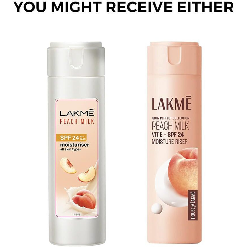 LAKM Peach Milk Ceramide Lotion Moisturizer with SPF 24 & Hyaluronic for Intense Moisturizing & Skin Protection from UVA/B Rays|With Skin Conditioner| For Dry Skin, Normal Skin & Sensitive Skin 120ml