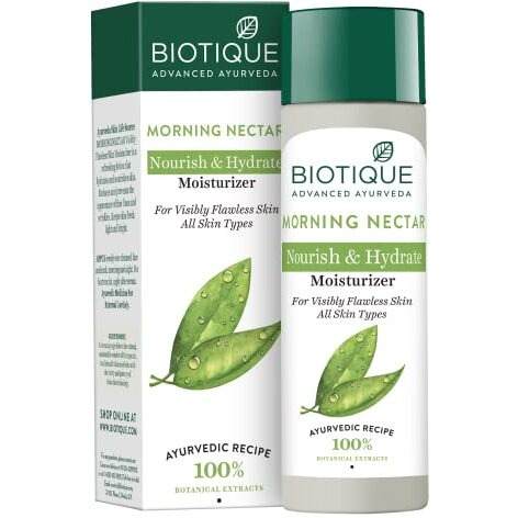 Biotique Morning Nectar Flawless Skin Moisturizer Cream | Prevents Dark Spots, Blackheads And Blemishes | Visibly Flawless Skin | Nourishes And Hydrates Skin| All Skin Types | 120Ml