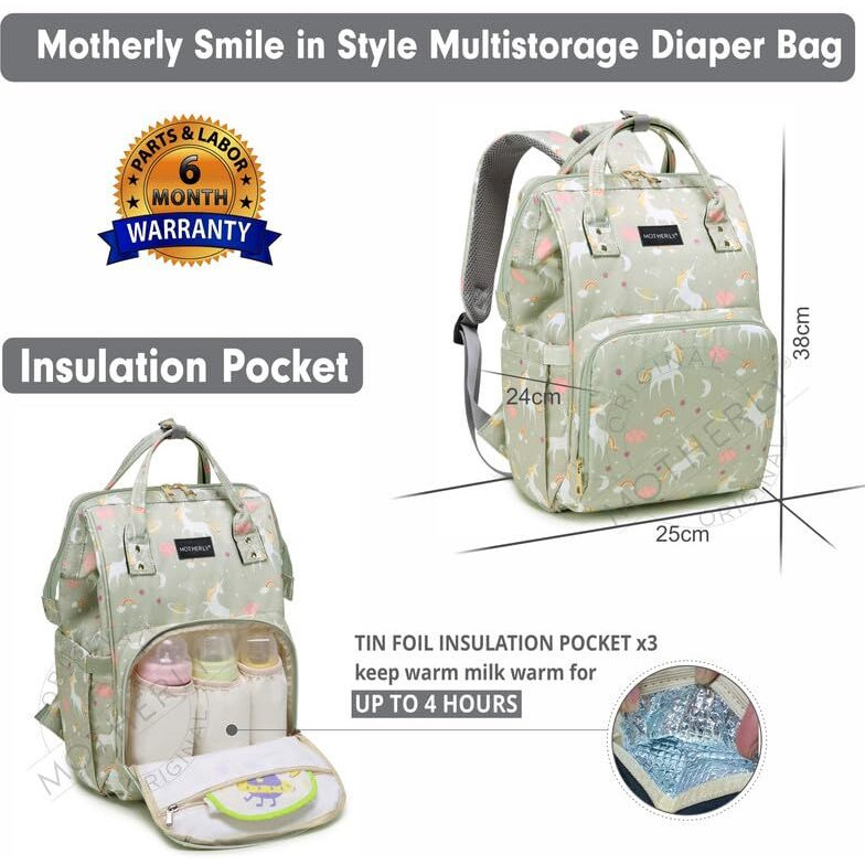 Motherly Elegant Diaper Bag for Mothers for Travel, Maternity Bag for Newborn Baby, Mothers Travelling Bag, Multipocket Water Resistant Baby Bag, Hospital Bag for Moms (Unicorn Gray-Style2)