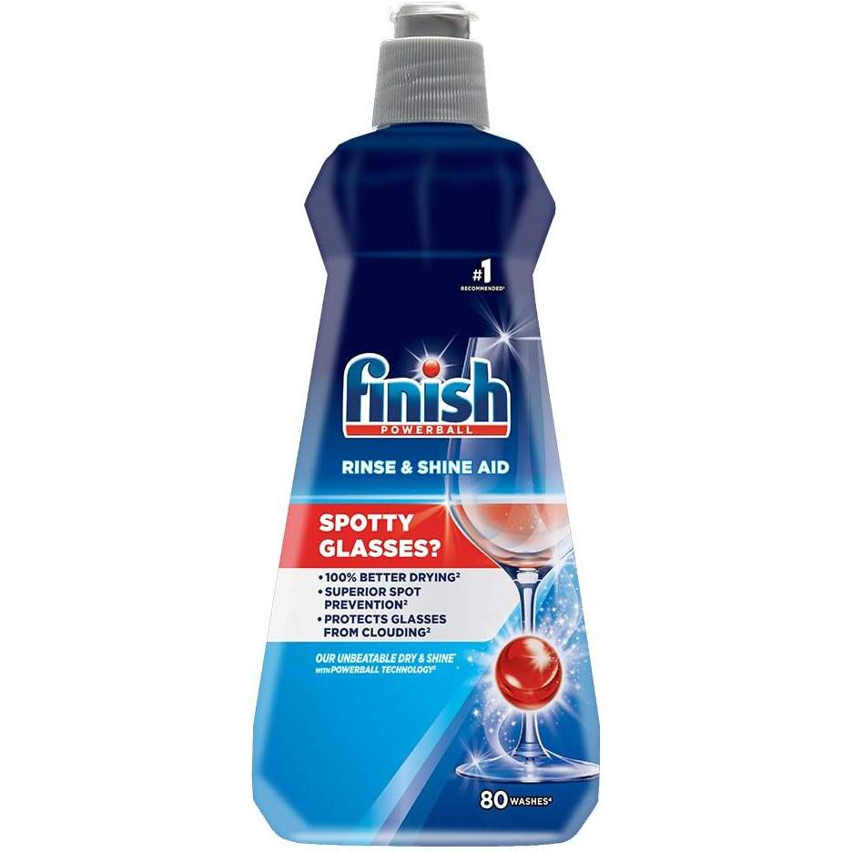 Finish 400 ml, Dishwasher Rinse Aid Liquid, Shine & Dry | Upto 80 washes | World s 1 Recommended Dishwashing Brand