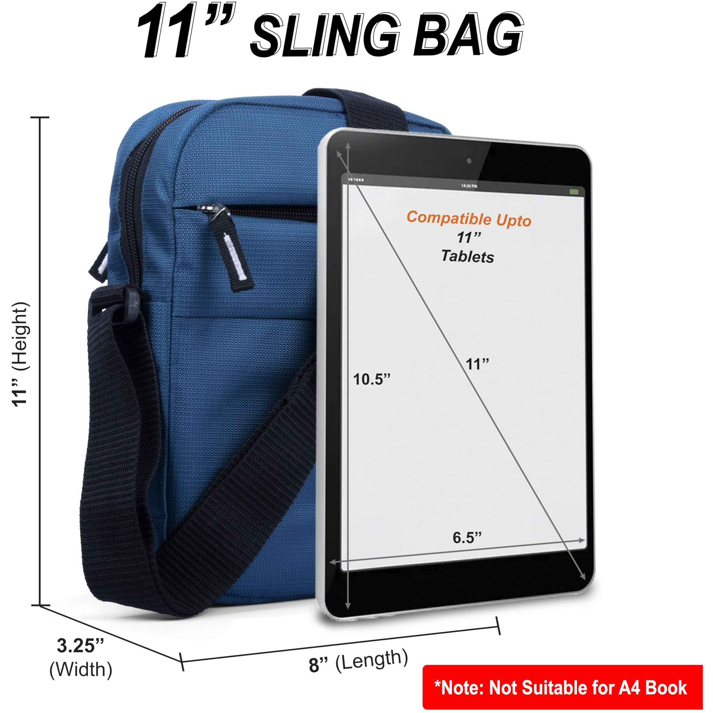 NABAAT Nylon Stylish Side Bag for Men Crossbody Sling Messenger Tablet Bags for Travel/Office/Business, Blue (SB-ULI-BLU-1)
