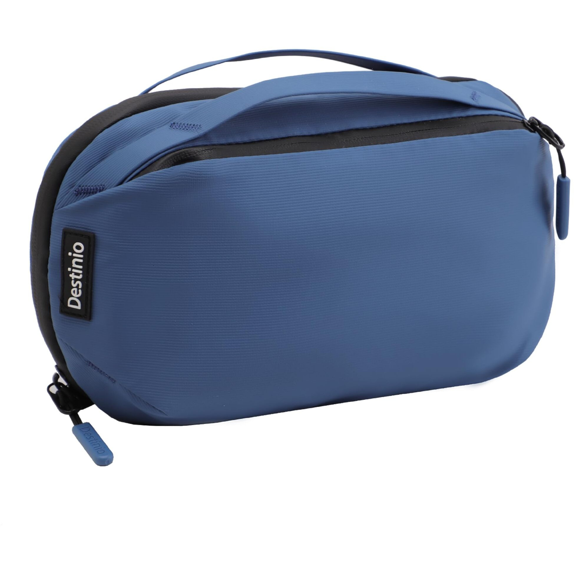 Destinio Toiletry Bag For Men And Women - Waterproof Organizer With Hanging Hook - Nylon Travel Pouch And Shaving Kit Bag For Men, Cosmetic And Make Up Pouches For Women (Dark Blue), 17 Cm