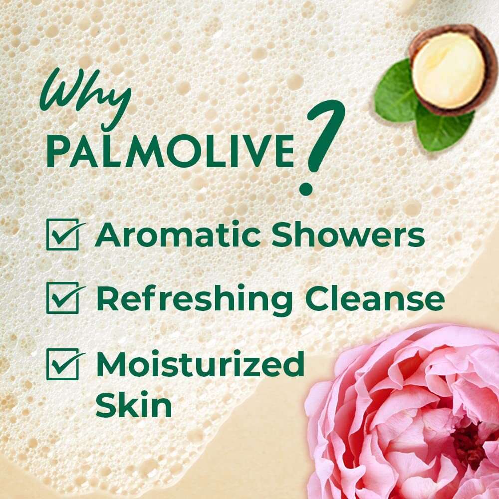 Palmolive Luminous Oil Invigorating Body Wash For Women & Men, 750Ml Pump Bottle, 100% Natural Macadamia Oil & Peony Extracts For Everyday Freshness, Ph Balanced Bodywash Shower Gel