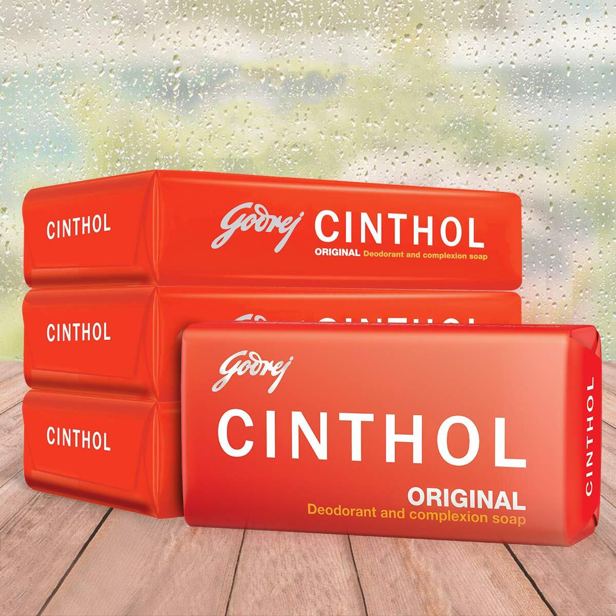 Cinthol Original Soap, 100g (Pack of 4) | Germ Protection | Soaps For Bath | Grade 1 Soap | For All Skin Types